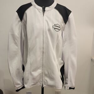 Harley-Davidson White and Black Bomber Jacket